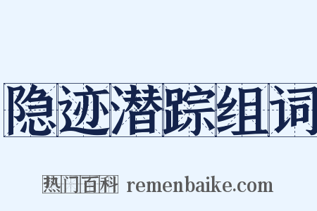 隐迹潜踪组词是什么意思的图片